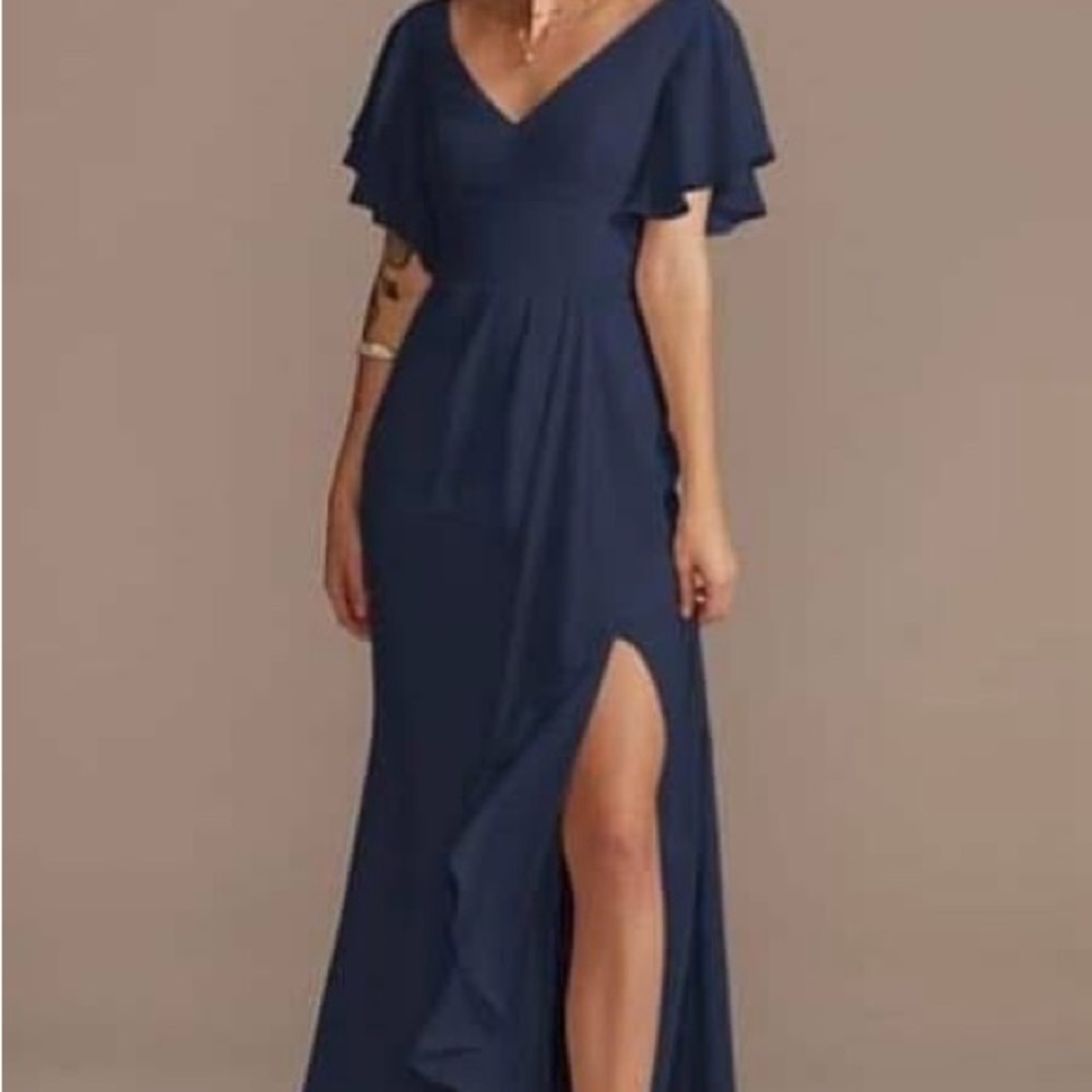 David's Bridal Elegant Navy Maxi Dress